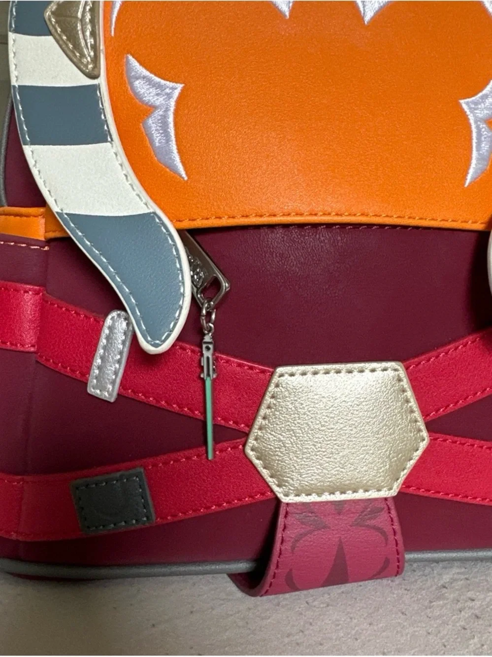 Stylish Orange & Burgundy Women's Mini Backpack